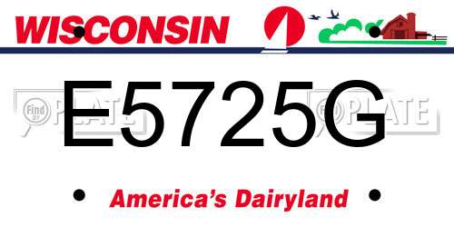 E5725G Wisconsin License Plate