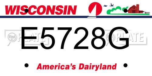 E5728G Wisconsin License Plate