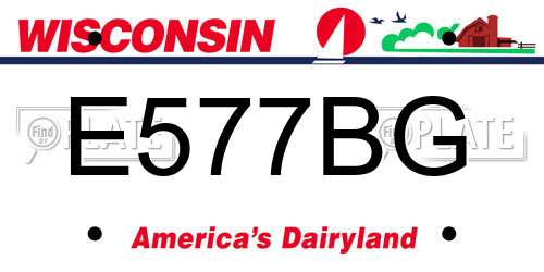 E577BG Wisconsin License Plate