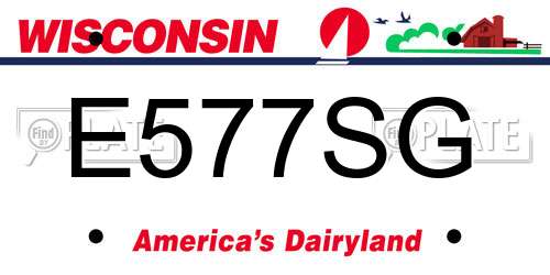E577SG Wisconsin License Plate