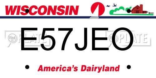 E57JEO Wisconsin License Plate