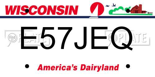 E57JEQ Wisconsin License Plate