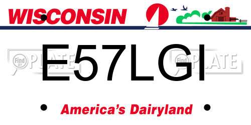 E57LGI Wisconsin License Plate