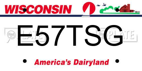E57TSG Wisconsin License Plate