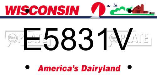 E5831V Wisconsin License Plate