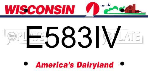 E583IV Wisconsin License Plate