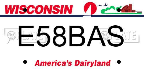 E58BAS Wisconsin License Plate