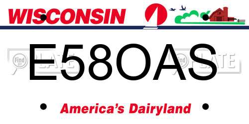 E58OAS Wisconsin License Plate