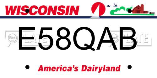 E58QAB Wisconsin License Plate