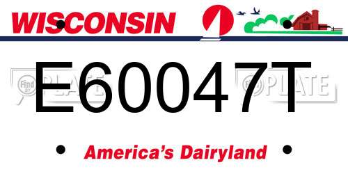 E60047T Wisconsin License Plate