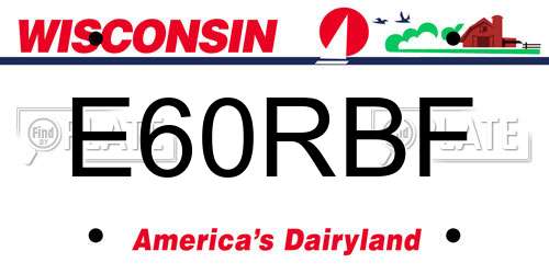 E60RBF Wisconsin License Plate