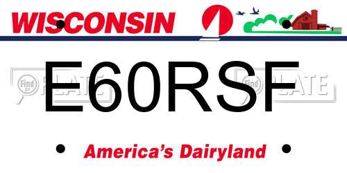E60RSF Wisconsin License Plate