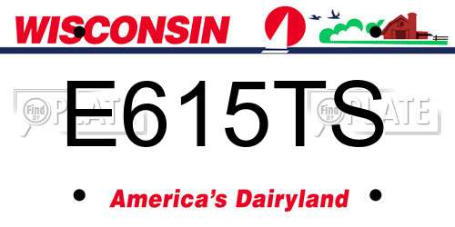 E615TS Wisconsin License Plate