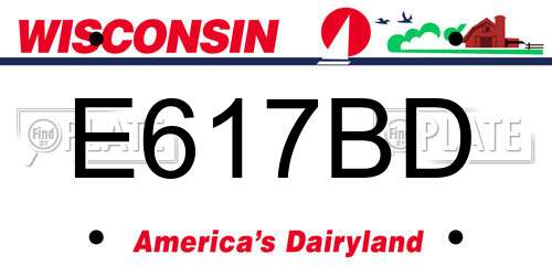 E617BD Wisconsin License Plate