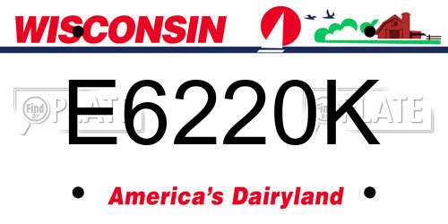 E6220K Wisconsin License Plate