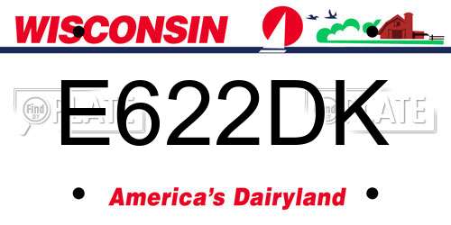 E622DK Wisconsin License Plate