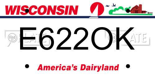 E622OK Wisconsin License Plate