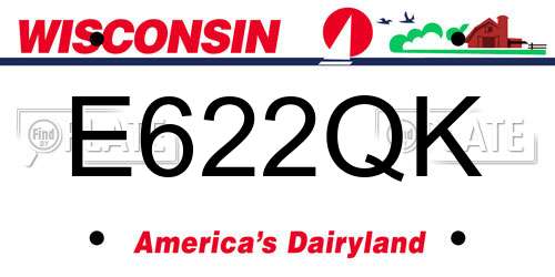 E622QK Wisconsin License Plate