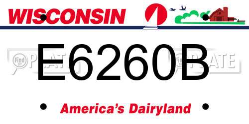 E6260B Wisconsin License Plate