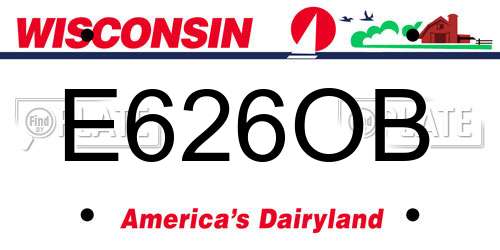 E626OB Wisconsin License Plate