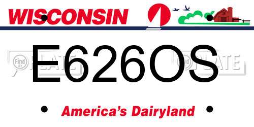 E626OS Wisconsin License Plate