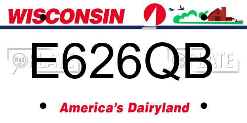 E626QB Wisconsin License Plate