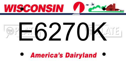 E6270K Wisconsin License Plate