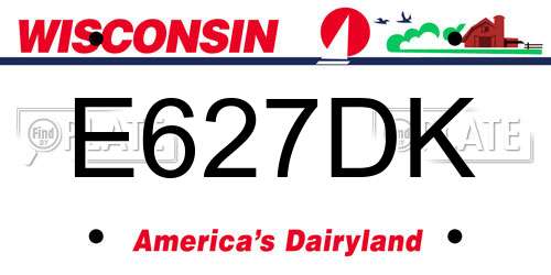 E627DK Wisconsin License Plate