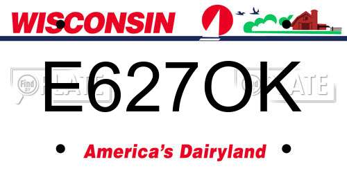 E627OK Wisconsin License Plate