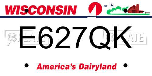 E627QK Wisconsin License Plate