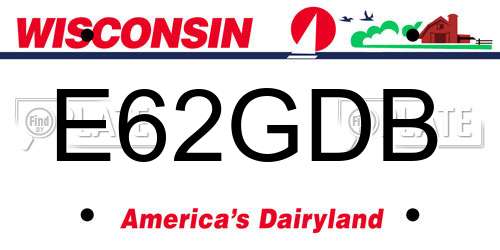 E62GDB Wisconsin License Plate