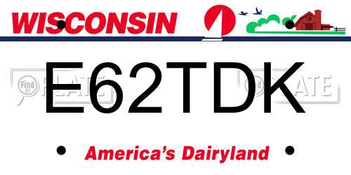 E62TDK Wisconsin License Plate