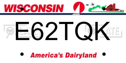 E62TQK Wisconsin License Plate