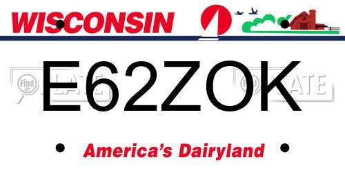 E62ZOK Wisconsin License Plate