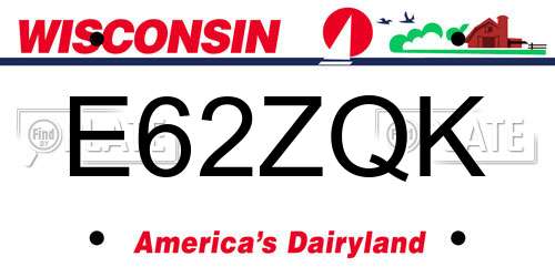 E62ZQK Wisconsin License Plate