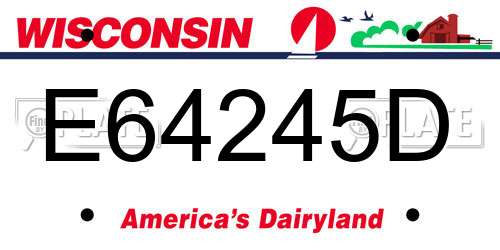 E64245D Wisconsin License Plate