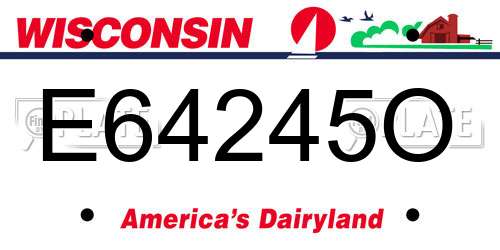 E64245O Wisconsin License Plate