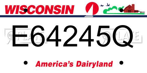 E64245Q Wisconsin License Plate