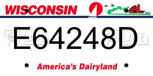 E64248D Wisconsin License Plate