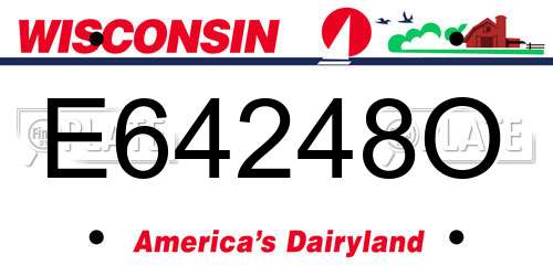 E64248O Wisconsin License Plate