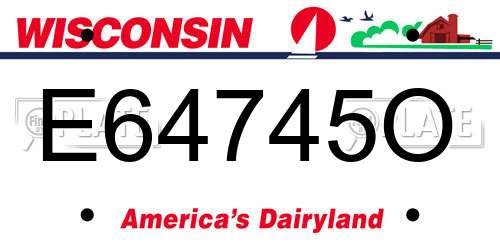 E64745O Wisconsin License Plate