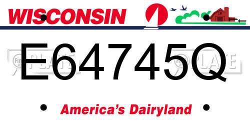 E64745Q Wisconsin License Plate