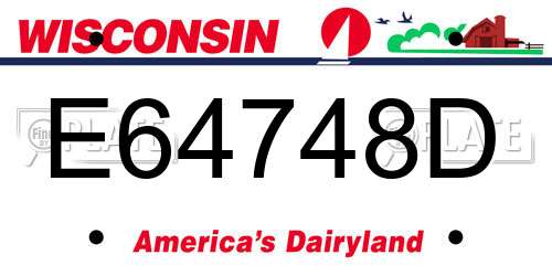 E64748D Wisconsin License Plate