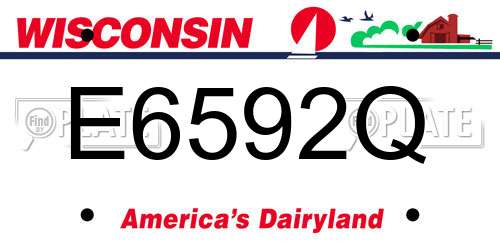E6592Q Wisconsin License Plate