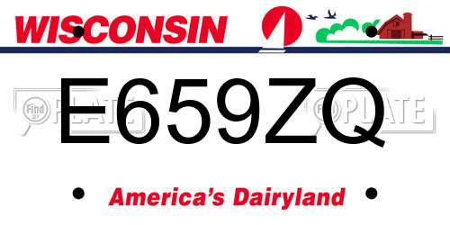 E659ZQ Wisconsin License Plate