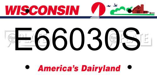 E66030S Wisconsin License Plate