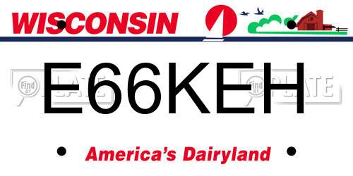 E66KEH Wisconsin License Plate