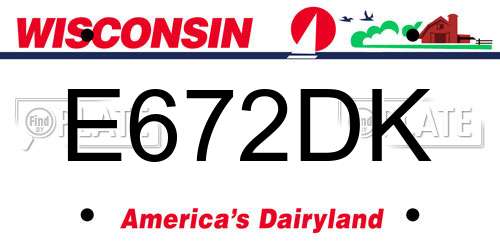 E672DK Wisconsin License Plate