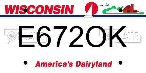 E672OK Wisconsin License Plate