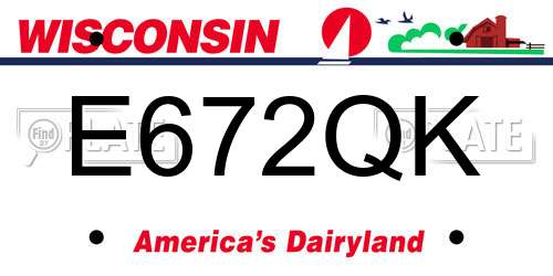 E672QK Wisconsin License Plate